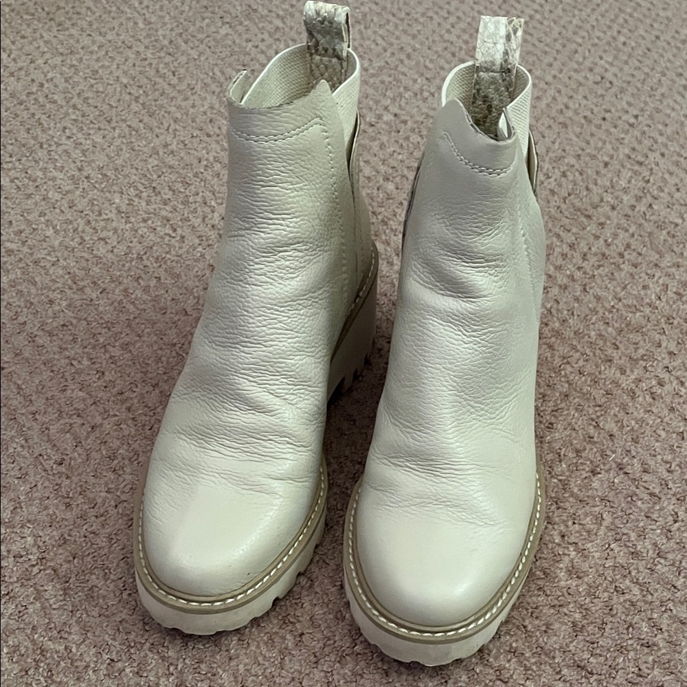 Dolce Vita Off-White Ankle Booties